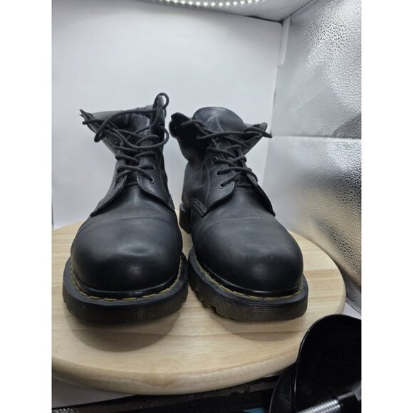 Dr Martens 292 Men's US 12 Ben 6 Eye Black Leather Combat Boots Made in Vietnam - Picture 2 of 9